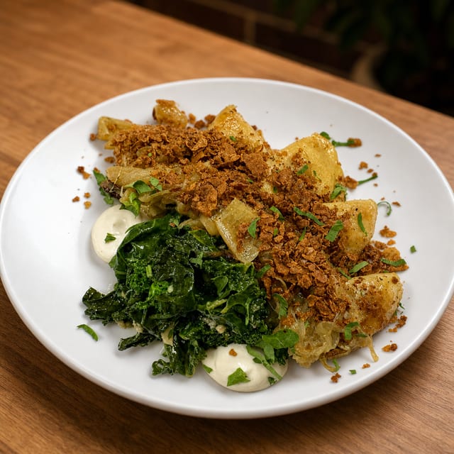 Potato Spinach Pierogi.