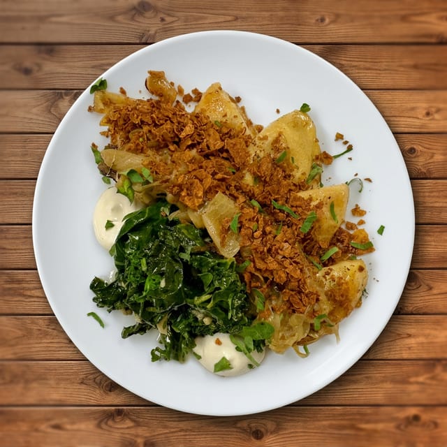 Potato Spinach Pierogi.